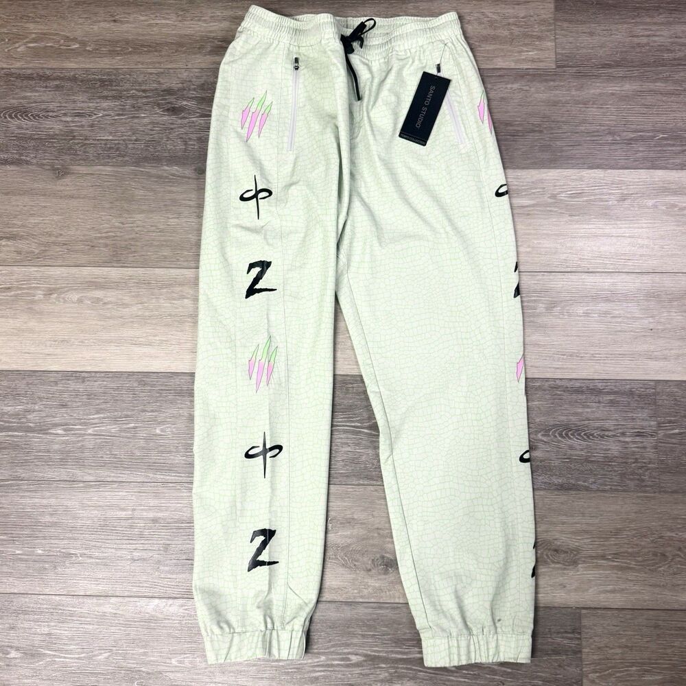 NWT Santo Studios Zilla Tech Pants Mens XL Neon Streetwear Festival Y2K Joggers